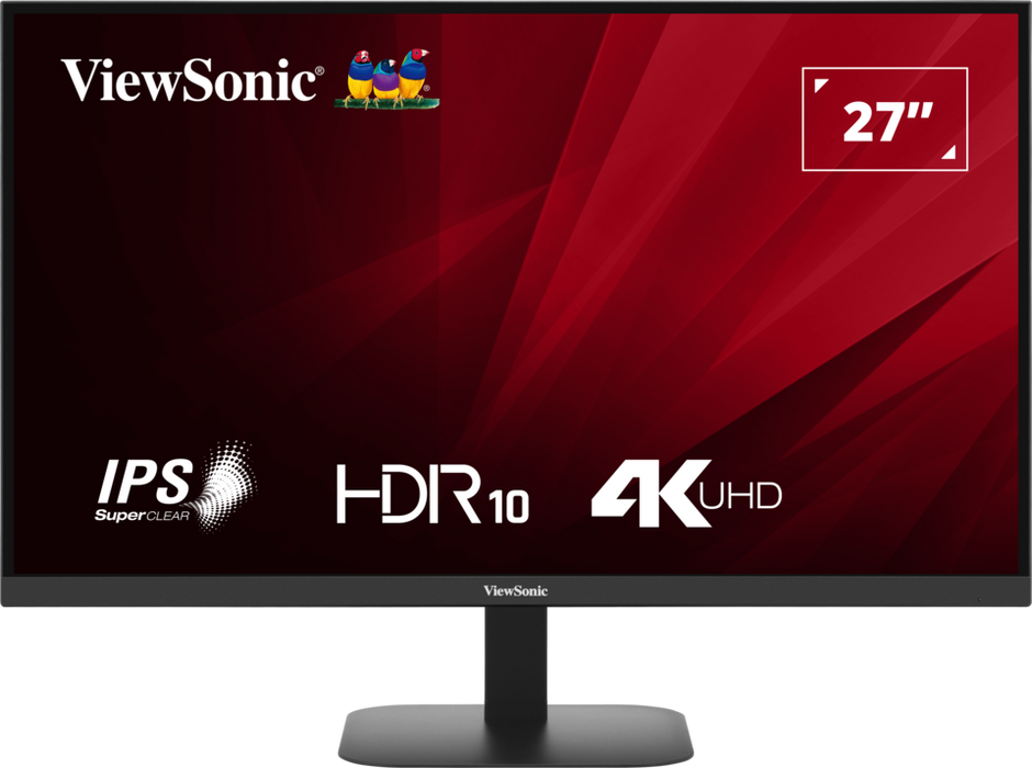 ViewSonic VA2708-4K-HD - LED monitor - 27" - 3840 x 2160 4K @ 60 Hz - IPS - 250 cd/m² - 1200:1 - HDR10 - 4 ms - HDMI, DisplayPort