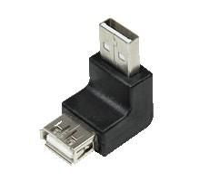 Logilink USB 2.0 adapter 90°, A/M to A/F, 480 Mbps, 2.5W, black