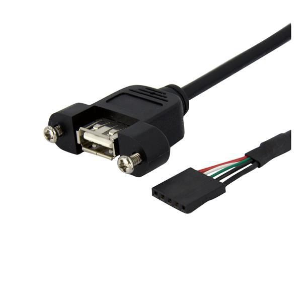 1M USB A PANEL MOUNT CABLE F/F