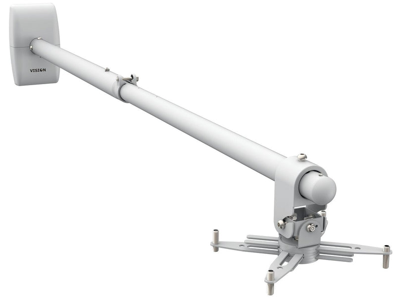 Universelle Beamer-Wandhalterung - Teleskopausleger mit Länge von 930 bis 1530 mm von der Wand bis zur Mitte des Projektors - Projektor kann an jeder Stelle montiert werden