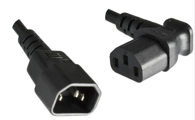 C13-C14, Angled, Black.