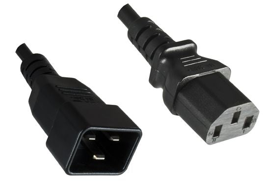 IEC 60320-C13 to C20, Black.