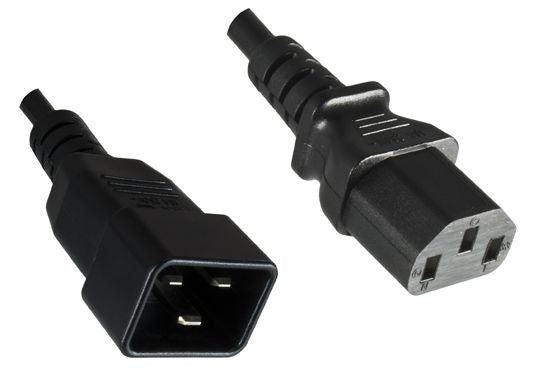 IEC 60320-C13 to C20, Black.