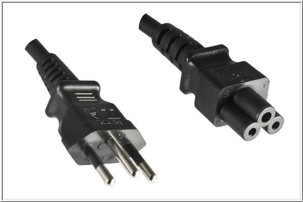 Brazil plug Type N to C5 Black