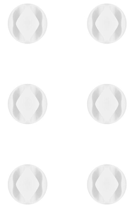 6pcs White, 3M adhesive.