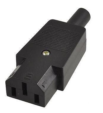 C13 Socket, Straight, Black