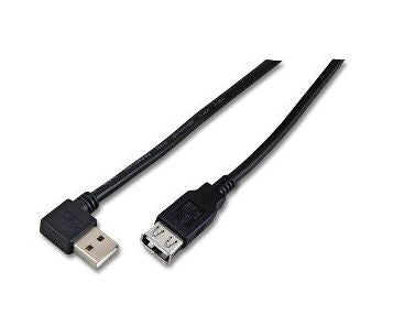 With angled A plug. Black