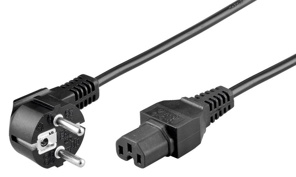 Angled Connector Schuko, black