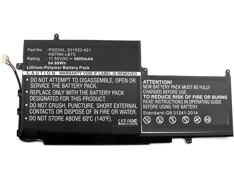 11.55V 5600mAh 65Wh Li-Pol