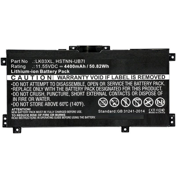 11.55V 4400mAh 51Wh Li-ion
