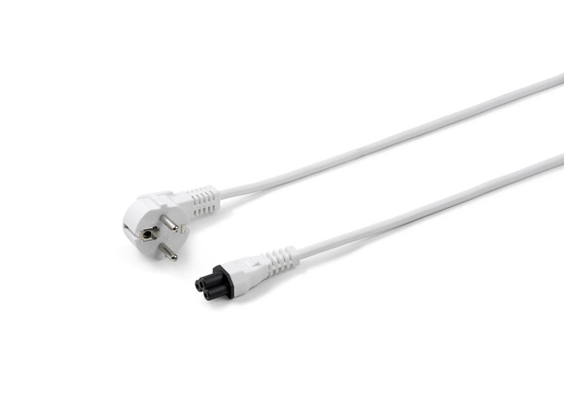 Angled Schuko to C5, White