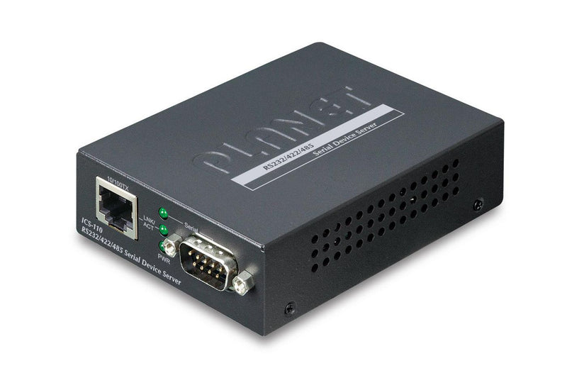 Planet ICS-110 1-Port RS232/422/485 Serial Device Server (1-Port 10/100BASE-TX, -10 to 60 C, Web, Telnet and SNMP management)
