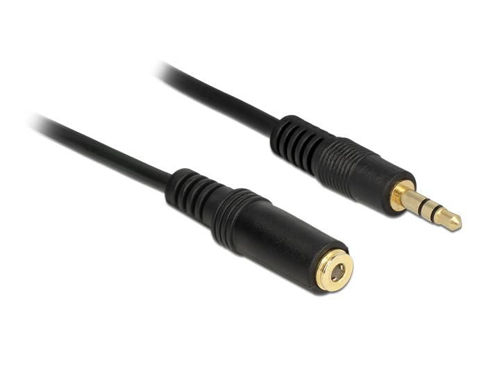 Klinkenverlängerungskabel 3,5 mm 3 Pin Stecker > Buchse 2 m schwarz