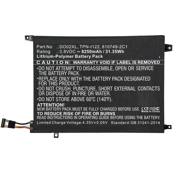 3.8V 8200mAh 31.35Wh Li-Pol