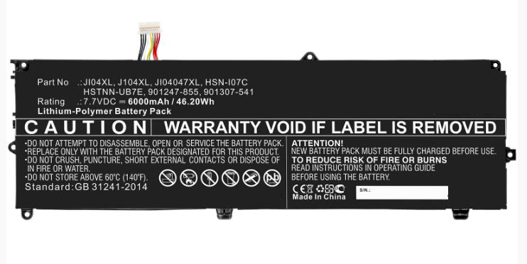 7.6V 5700mAh 44Wh 4 Cell