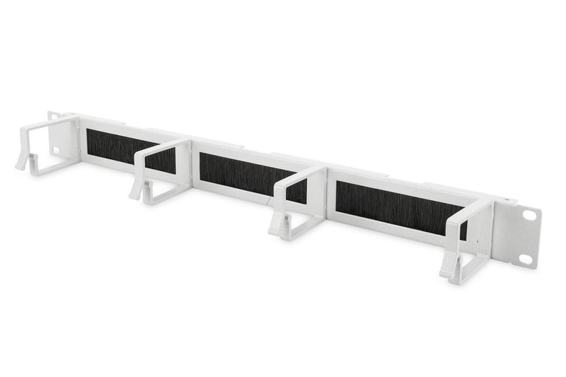 DIGITUS Rangierpanel 1HE 19 4xBügel mit Bürstenleise grau