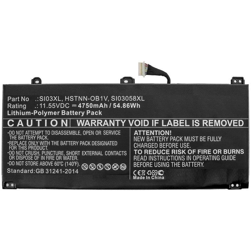 11.55V 4750mAh 54.86Wh