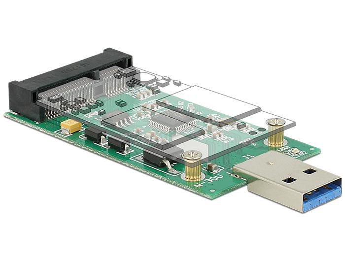 Konverter USB 5 Gbps Typ-A Stecker > mSATA full size