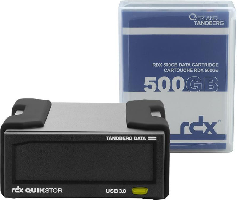 Tandberg RDX External Drive Kit 500GB Cartridge + QuikStor USB3+ 8863-RDX