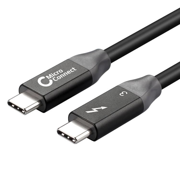 "MicroConnect - Thunderbolt-Kabel - 24 pin USB-C (M) zu 24 pin USB-C (M) - USB 3,1 Gen 2 / Thunderbolt 3 - 2,0m , Support von 4K 60 Hz - Schwarz"