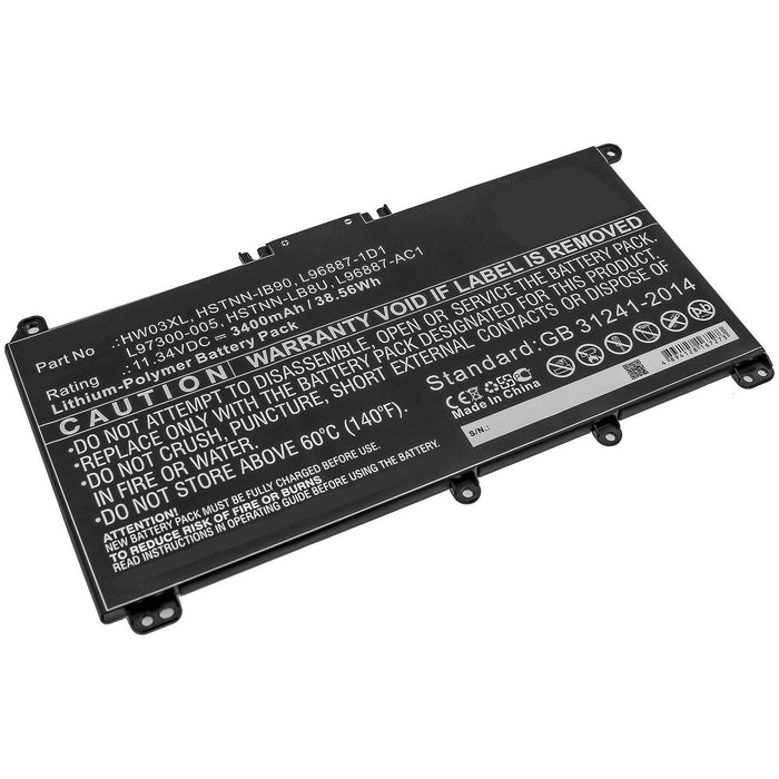 11.34V 3400mAh 38.56Wh