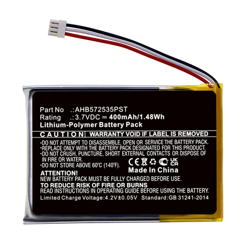 1.48Wh Li-Pol 3.7V 400mAh