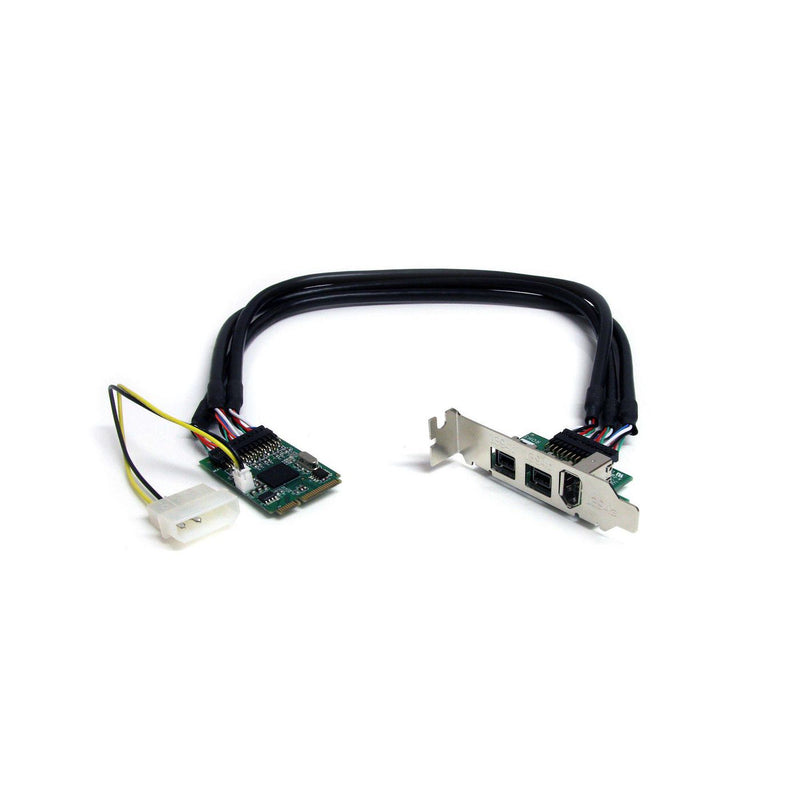 Startech 3 Port 2b 1a 1394 Mini PCI Express FireWire Card Adapter - FireWire adapter - PCIe Mini Card - FireWire 800 - 2 ports + 1 x FireWire - MPEX13