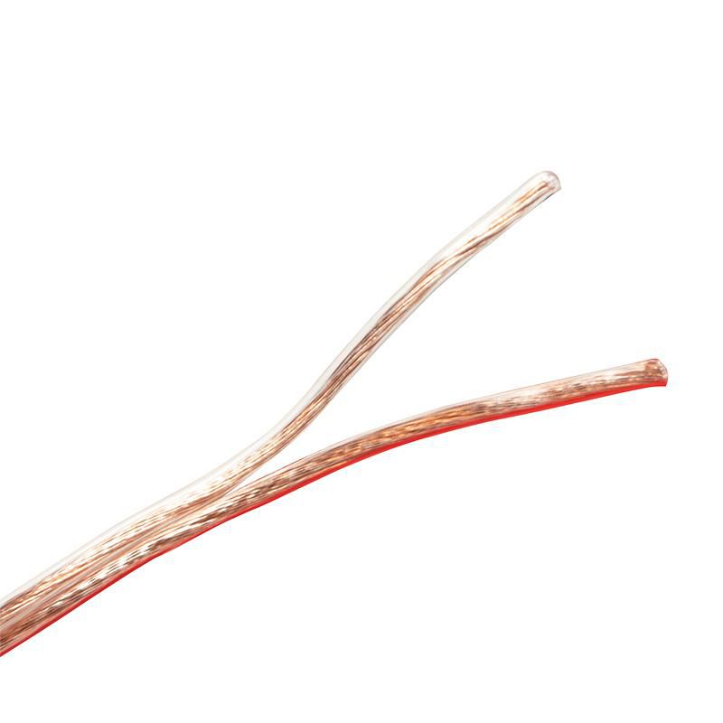 Audio speaker raw cable, 2x 2.5 mm², transparent, 10 m