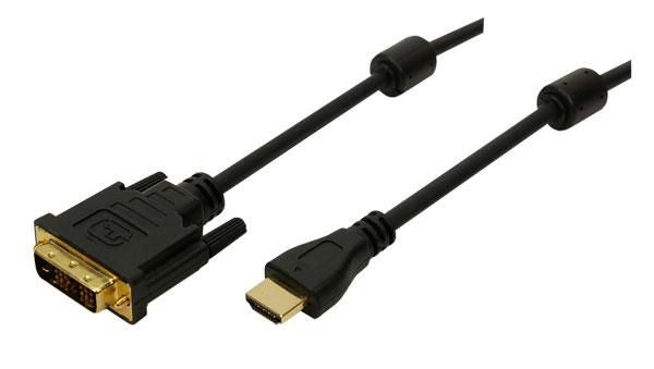 Logilink HDMI-DVI-Kabel HDMI -> DVI Bu/St 5.00m bk