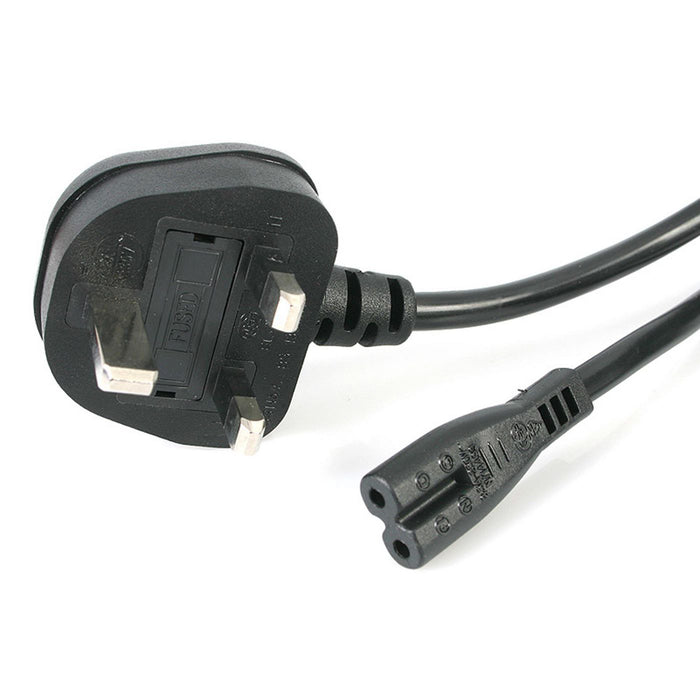 StarTech 3ft (1m) UK Laptop Power Cable, BS 1363 to C7, 2.5A 250V, 18AWG, Black, AC Notebook/Laptop Replacement Cord, Printer Cable, UK Laptop Charger