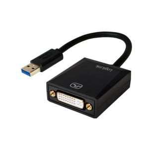 Logilink USB 3.0 adapter, A/M to DVI-D/F, 1080p60 Hz, silver, 0.1 m