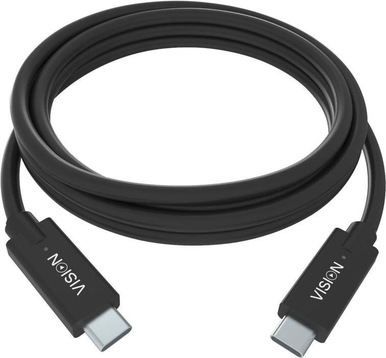 2 m USB C cable - USB 3.2 gen 1 10 gbps - supports 5 a charging current - USB C 3.2 (m) to USB C 3.2 (m) - outer diameter 5 mm - 32 + 24 awg - black