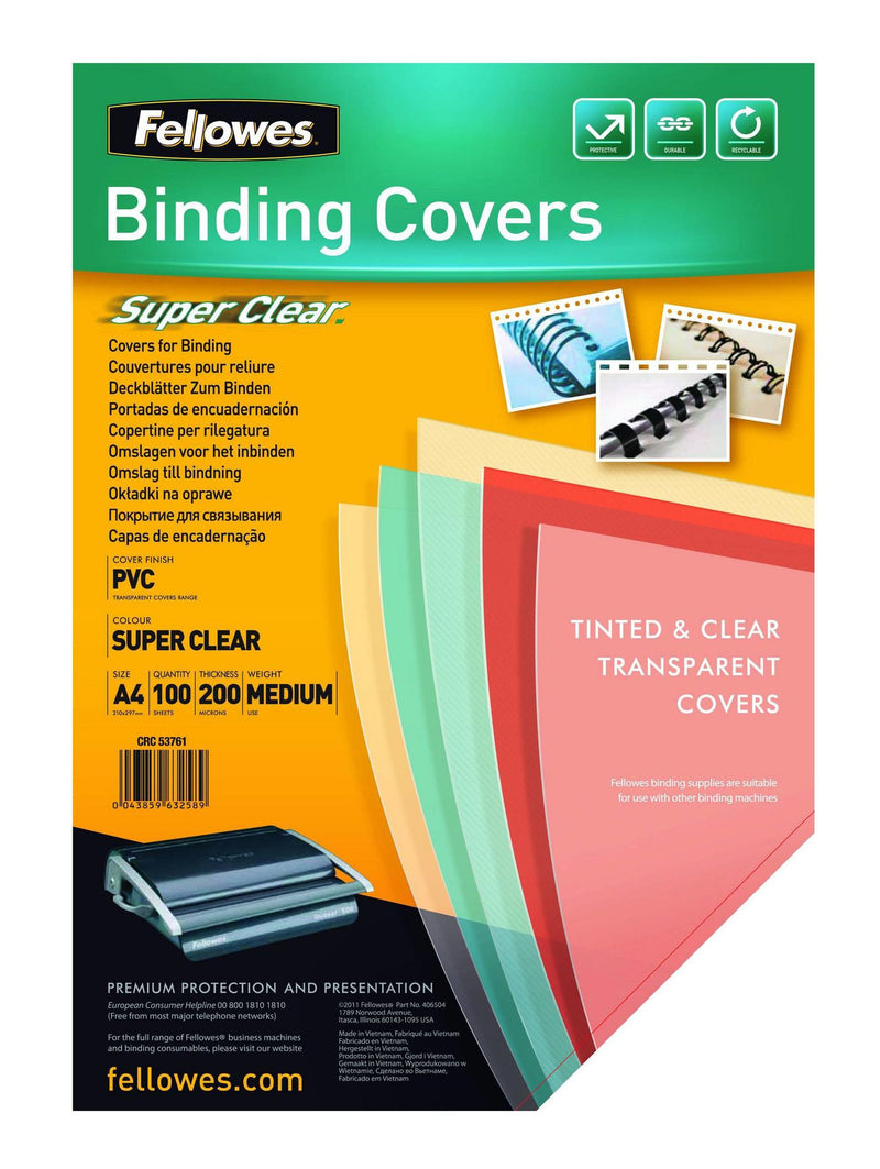 PVC Cover A4 150 Microns Clear 100 Pk