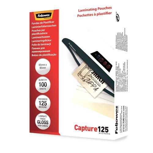 Laminating Pouch 65x95mm 125MIC Gloss 100pk