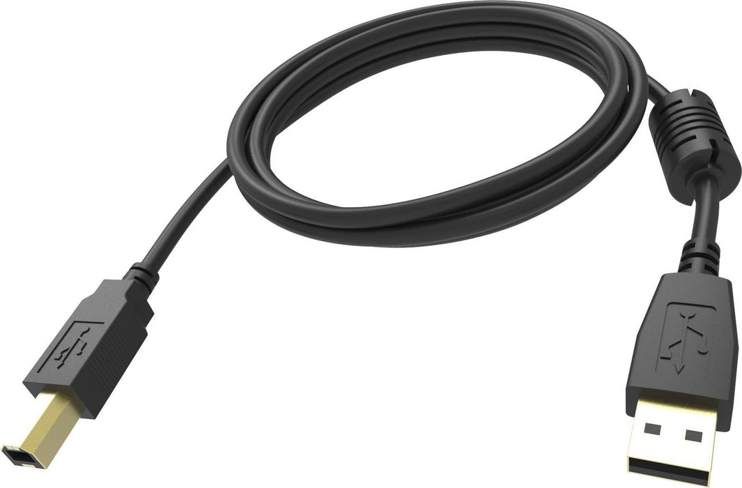 5 m USB 2.0 micro B to A cable - gold plated connectors - ferrite core on a end - bandwidth 480 mbps - over 65 percent coverage braided shield - USB A