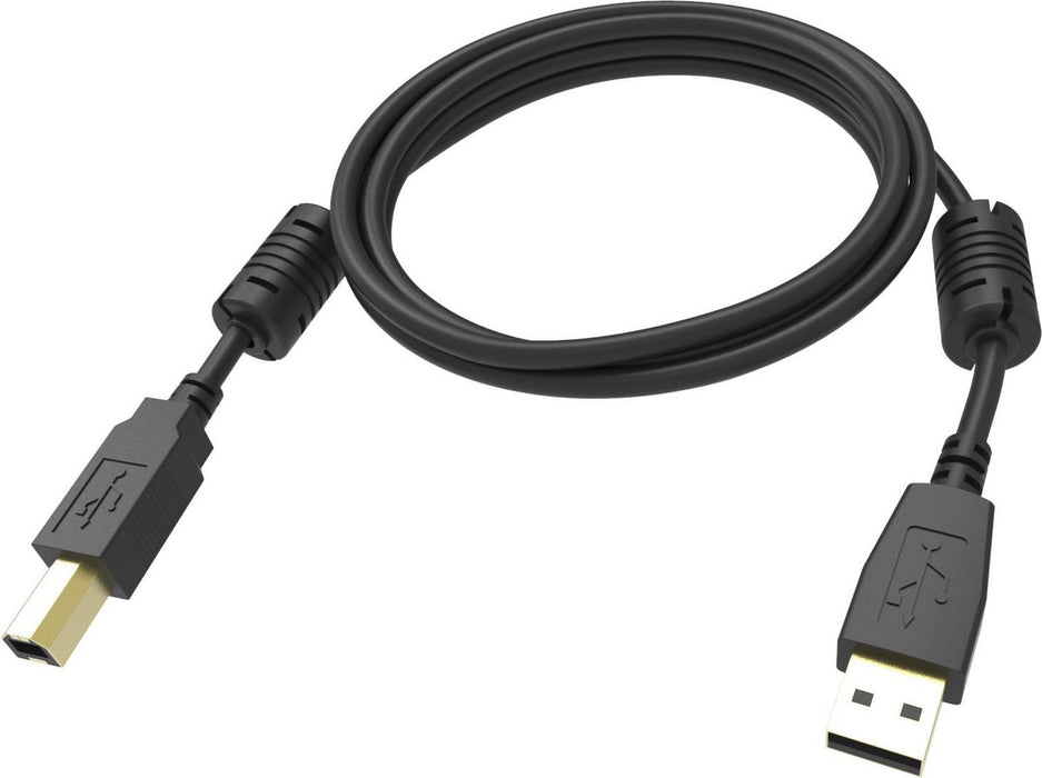 Gold plated connectors - ferrite core USB-A end - bandwidth 480 Mbps - over 65 percent coverage braided shield - USB-A (m) to USB-B (m) - outer diamet