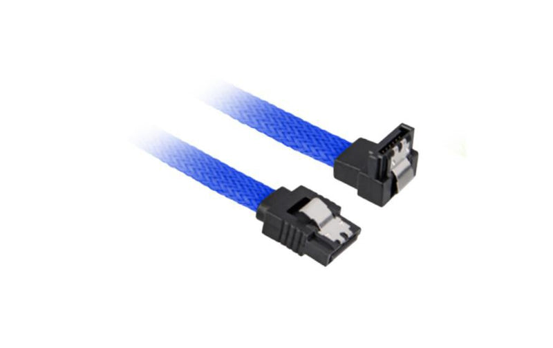 Sharkoon Kabel SATA III 90° sleeve 0.60m blau
