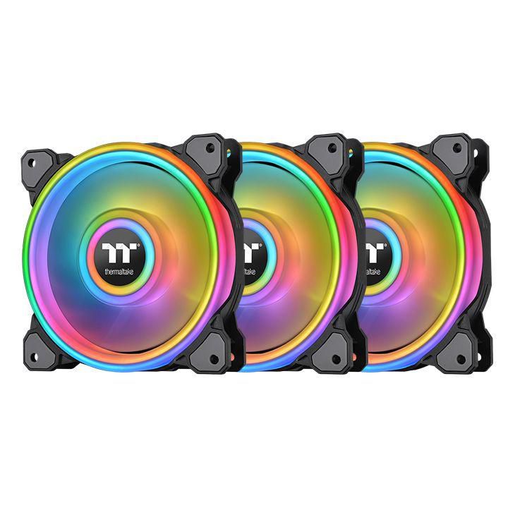 120mm Thermaltake Riing Quad 12 RGB Radiator Fan TT Premium Edition Black 3 Pack
