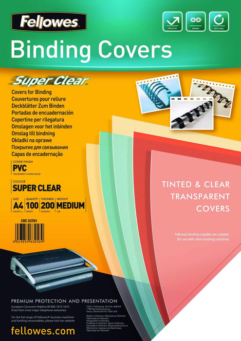 PVC Cover A4 200 Microns Clear 100pk