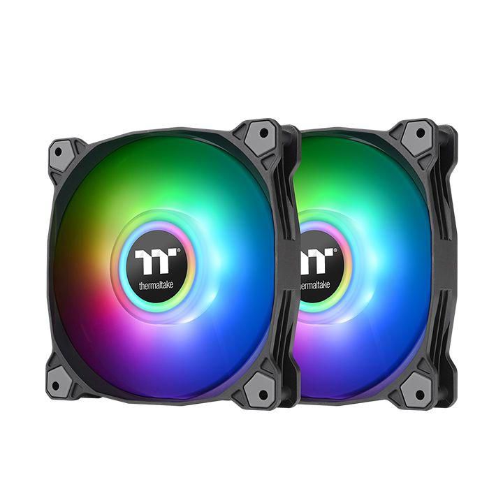 140mm Thermaltake Pure Duo 14 ARGB Sync Radiator Fan Black 2 Pack
