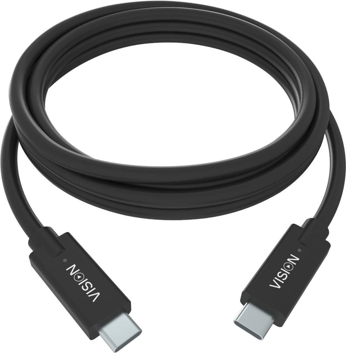 1 m USB C cable -USB 3.2 gen 1 10 gbps - supports 5 a charging current - USB C 3.2 (m) to USB C 3.2 (m) - outer diameter 5 mm - 32+24 awg - black