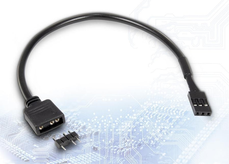 Inter-Tech Adapter 1x 3pin 5V RGB -> 1x VDG-Anschluss, 20cm retail