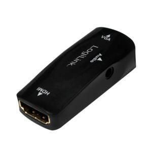 Logilink HDMI adapter, A/F to VGA/F + 3.5 mm/F, 1080p, black