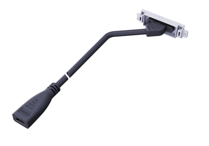 Modularer AV-Frontplattenkomponente – HDMI-Modul – Buchse vorne mit Kabel hinten mit Buchse – Aktiver Verstärkerkreis – HDMI v2.1 –