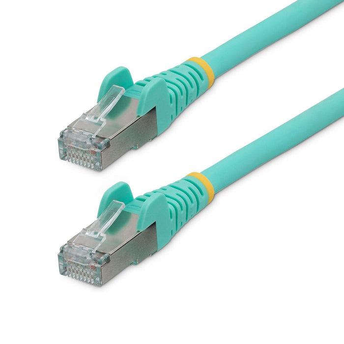 StarTech.com 50cm CAT6a Ethernet Cable - Aqua - Low Smoke Zero Halogen (LSZH) - 10GbE 500MHz 100W PoE++ Snagless RJ-45 w/Strain Reliefs S/FTP Network