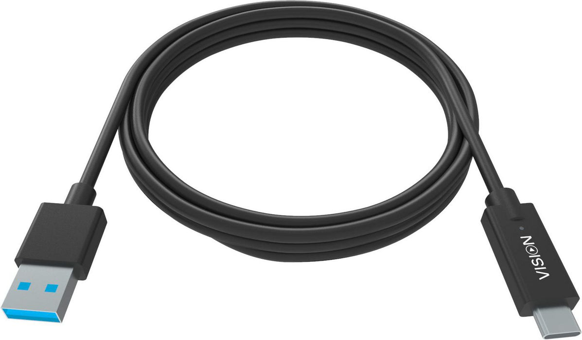 1 m USB C to USB A cable -bandwidth 5 gbit/s - supports 3 a charging current - USB C 3.2 (m) to USB A 3.0 (m) - outer diameter 4.0 mm - 22+30 awg - bl