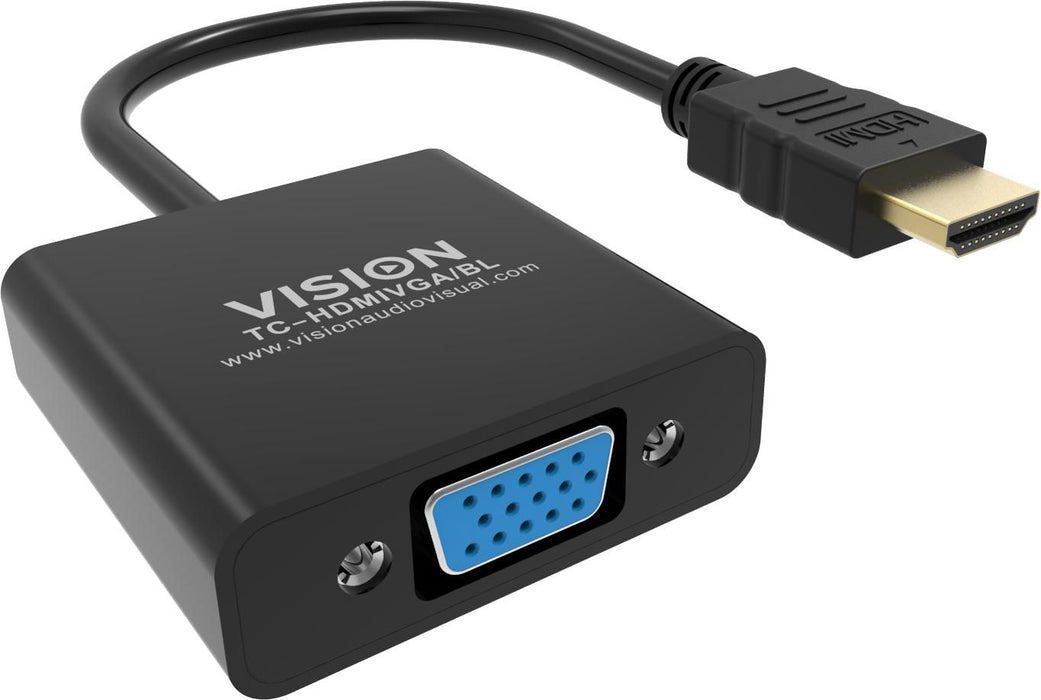 Maximum resolution 1920 x 1080 - does not convert VGA to HDMI - HDMI (m) to VGA (f) - outer diameter 5.0 mm - overall length 230 mm - black