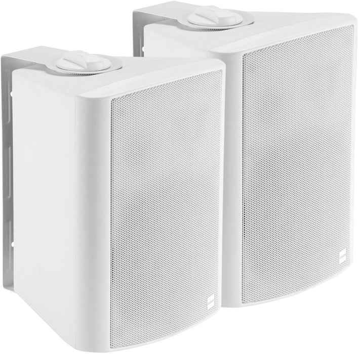 2 x 15w (RMS) - 2-way - 1 x minijack input / 1 x 2-Phono input (summed) - internal power supply - C wall brackets included - white