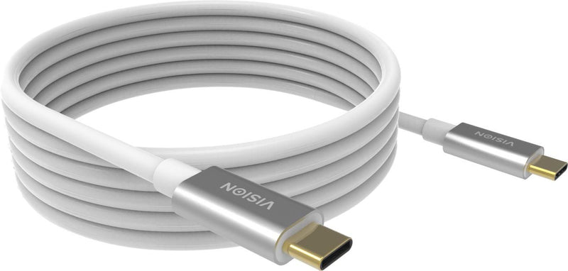 4 m USB C cable -USB 3.2 10 gbps - twisted pair construction - supports 5 a charging current - USB C 3.2 (m) to USB C 3.2 (m) - outer diameter 5 mm -