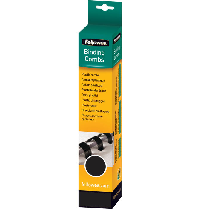 Plastic Comb 8 mm Black A4 Retail 25pk